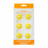 SUGAR DECORATIONS TWO TONE DAISIES YELLOW 6PCS