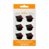 SUGAR DECORATIONS GRADUATION CAPS 6PCS