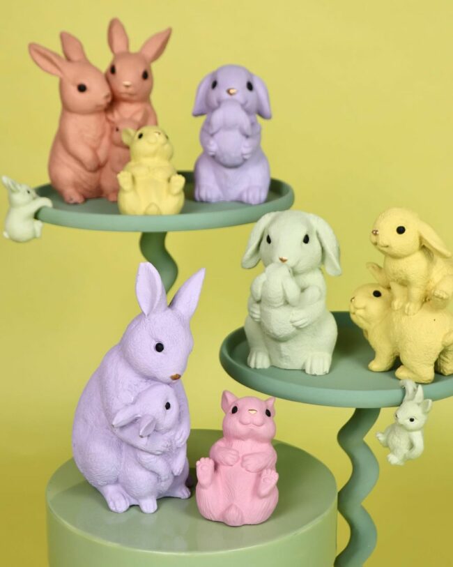 FARM PASTEL GREEN RABBIT CUDDLE ASSORTED 13X15X25CM - Image 2