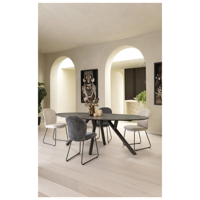 DINING CHAIR RENZO VULCANO BEIGE 49X63X89CM - Image 3