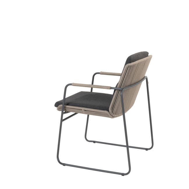 PARMA STACKING DINING CHAIR ANTHRACITE/TAUPE WITH 2 ALL WEATHER CUSHIONS - Image 7
