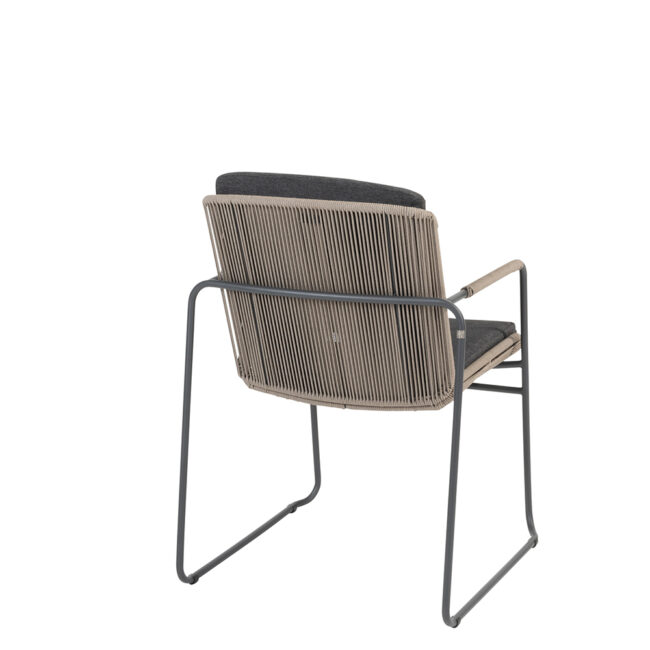 PARMA STACKING DINING CHAIR ANTHRACITE/TAUPE WITH 2 ALL WEATHER CUSHIONS - Image 8
