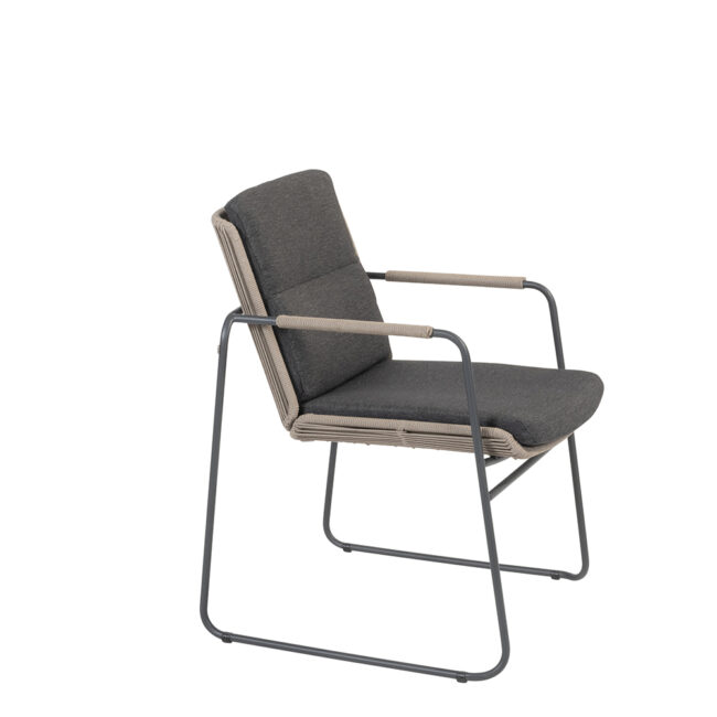 PARMA STACKING DINING CHAIR ANTHRACITE/TAUPE WITH 2 ALL WEATHER CUSHIONS - Image 9