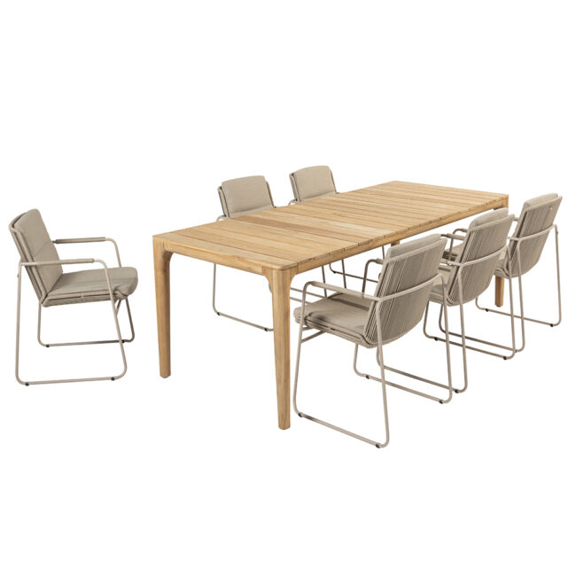 PARMA STACKING CHAIR LATTE WITH 2 ALL WEATHER CUSHIONS - Image 5