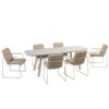 PARMA STACKING CHAIR LATTE WITH 2 ALL WEATHER CUSHIONS - Image 2