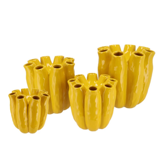 LUNA YELLOW TUBE VASE 16X16CM - Image 5