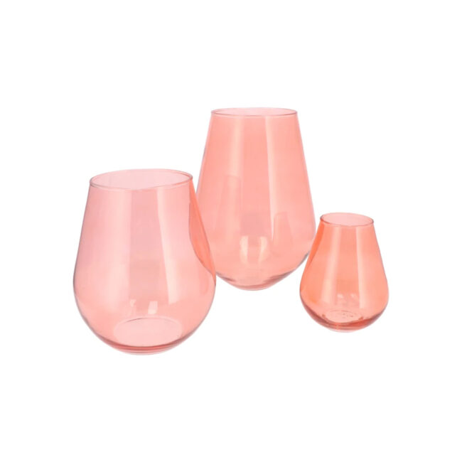 MIRA PINK GLASS WIDE VASE ASSORTED 20X20X22CM - Image 3