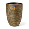 VASE ELEGANT LOW RIB NL BLACK GOLD 46X46X58CM