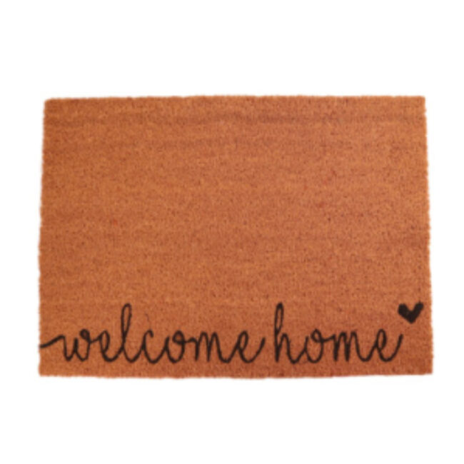 MAT WELCOME HOME COCO NATURAL BLACK 58X38X1.5CM