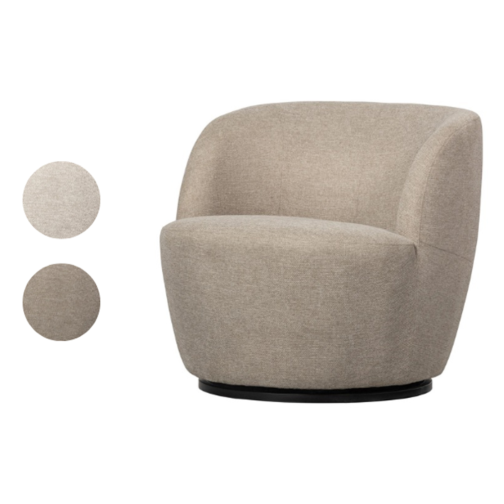 SERRA SWIVEL ARMCHAIR WOVEN FABRIC SAND 70X77X68CM