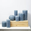 PILLAR CANDLE LIGHT BLUE 7X10CM - Image 2