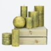 PILLAR CANDLE GOLD 7X10CM - Image 2
