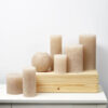 PILLAR CANDLE BEIGE 7X10CM - Image 2