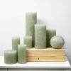 PILLAR CANDLE LIGHT GREEN 7X15CM - Image 2