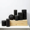 PILLAR CANDLE METAL DARK GREY 7X15CM - Image 2