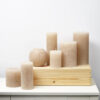 PILLAR CANDLE BEIGE 7X15CM - Image 2