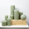 PILLAR CANDLE LIGHT GREEN 10X15CM - Image 2