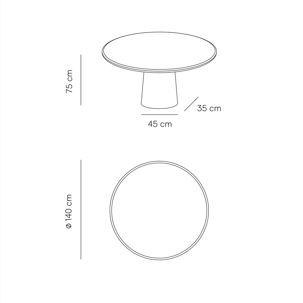 LEGNA DINING TABLE 140X75CM ROUND EDGE LATTE STONESKIN - Image 2