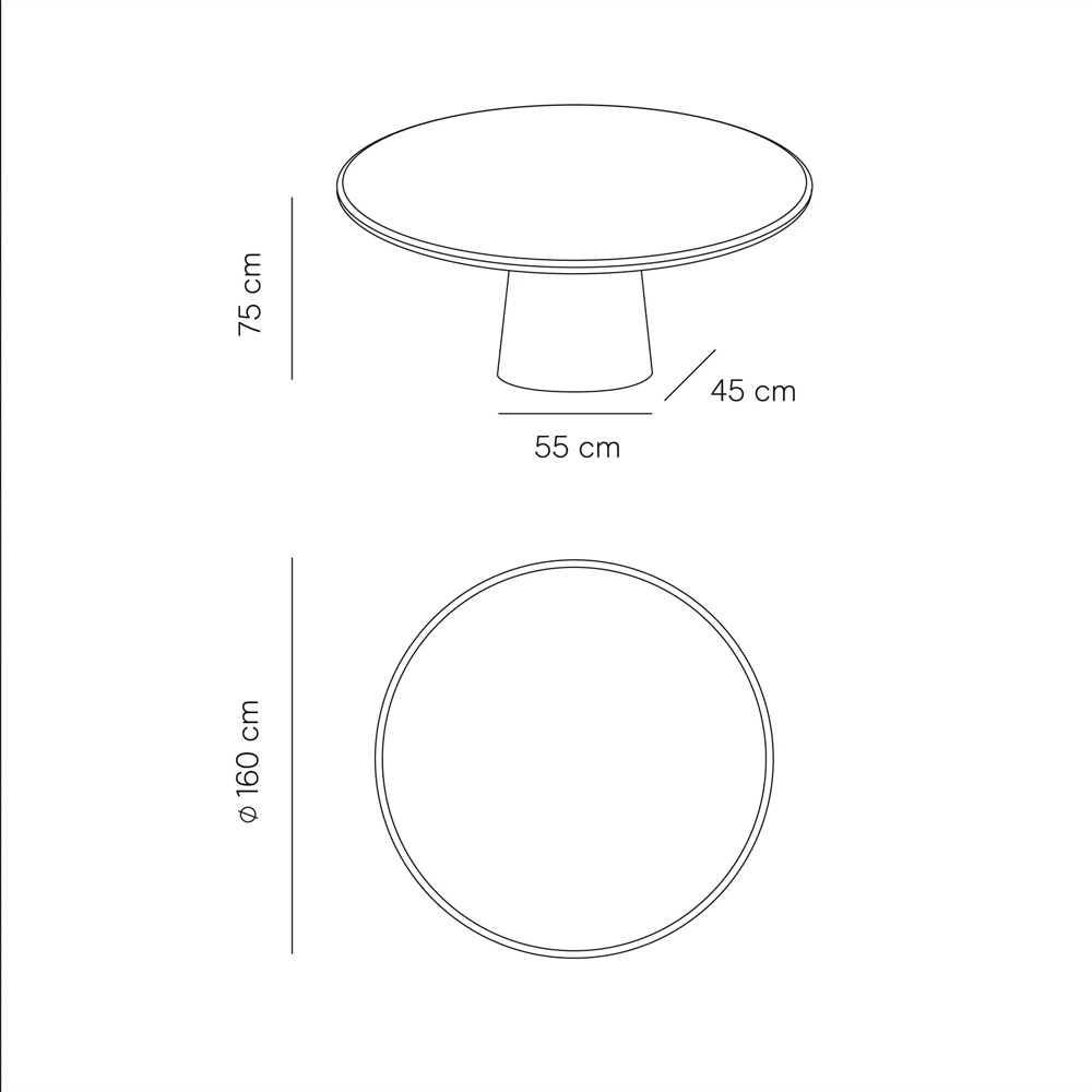 LEGNA DINING TABLE 160X75CM ROUND EDGE LATTE STONESKIN - Image 2