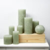 PILLAR CANDLE LIGHT GREEN 9,6X10CM - Image 2