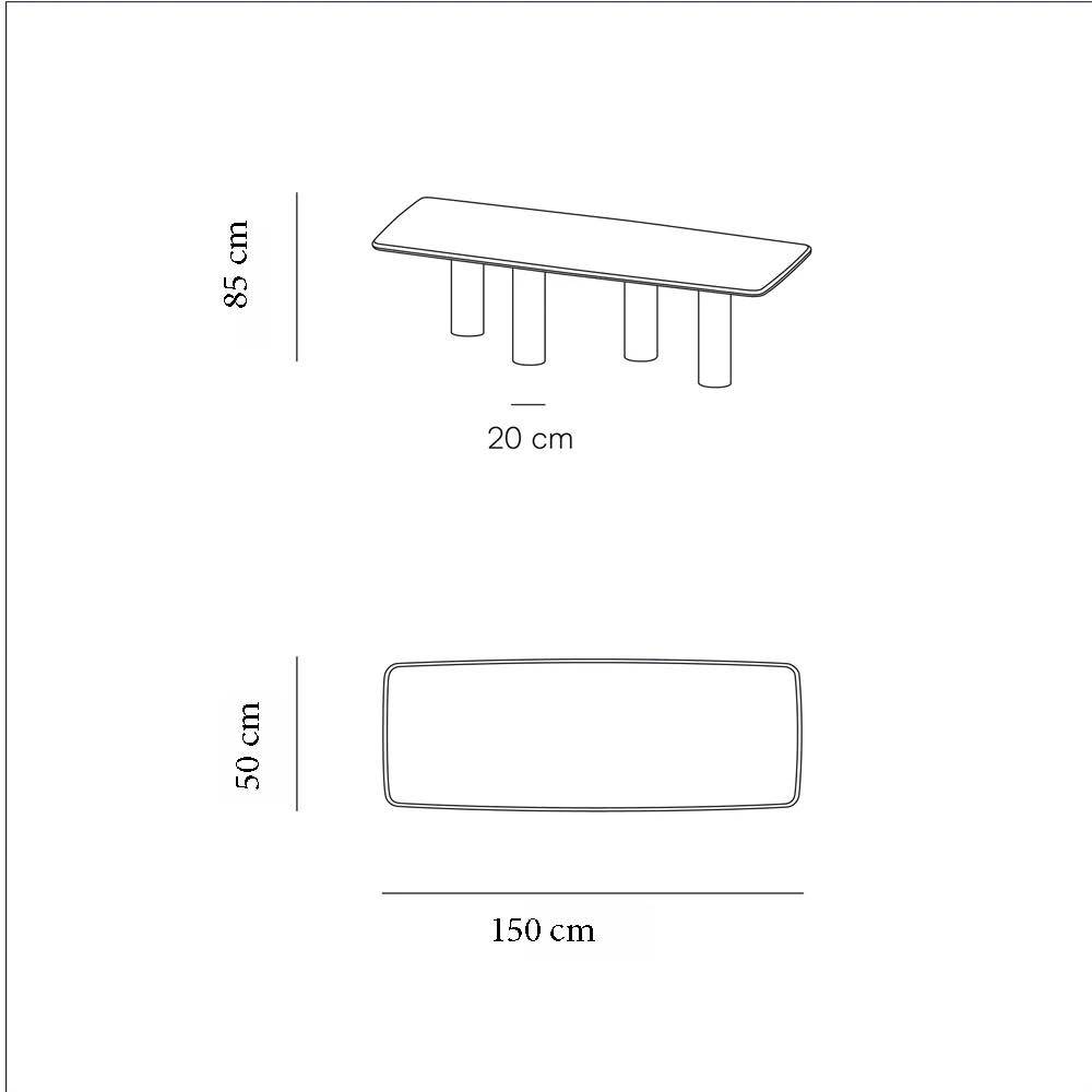 PIM CONSOLE TABLE 150X50X85CM ROUND EDGE LATTE STONESKIN - Image 2
