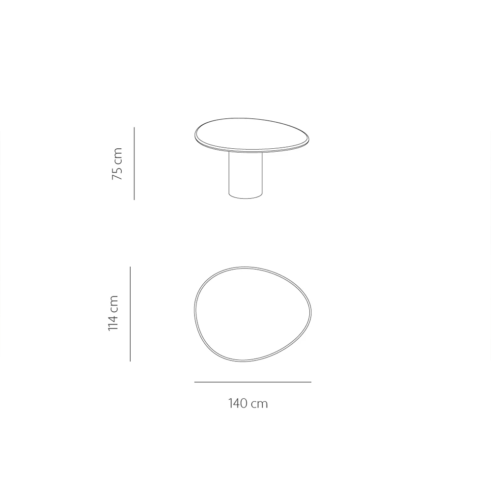 REEF DINING TABLE 140X114X75CM ROUND EDGE LATTE STONESKIN - Image 2