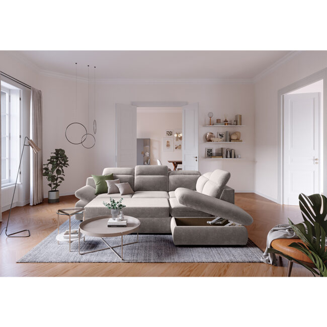 SOFA BED LORENA RIGHT SIDE ORLANDO TAUPE 271X218X80CM - Image 3