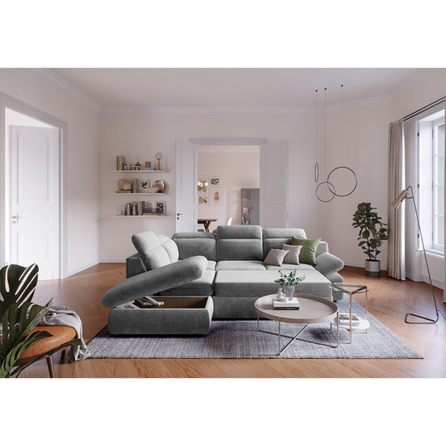SOFA BED LORENA LEFT SIDE ORLANDO STELL 271X218X80CM - Image 3