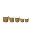 SET OF 5 BASKET SEAGRASS NATURAL WITH PLASTIC