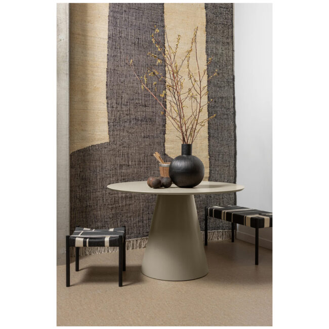 JORRE DINING TABLE MDF ANTIQUE BEIGE 120X120X76CM - Image 3