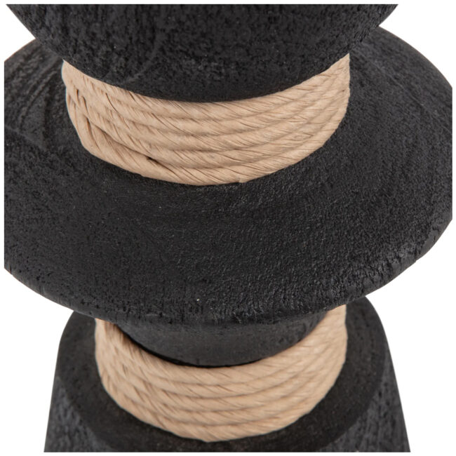 PREM CANDLE HOLDER MANGO WOOD BLACK 14X14X40CM - Image 3