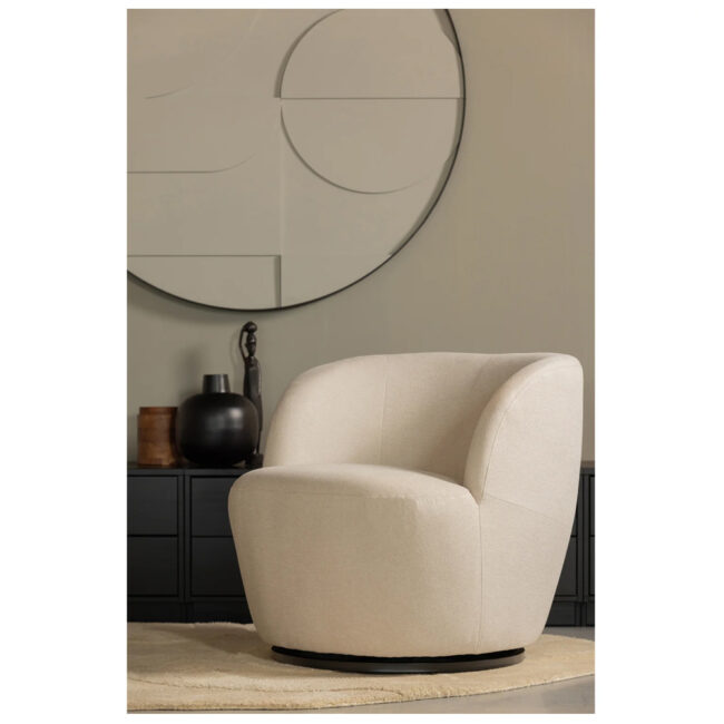 SERRA SWIVEL ARMCHAIR WOVEN FABRIC OFFWHITE 70X77X68CM - Image 4