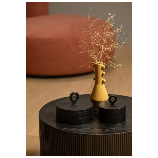 WIRA DECORATION STORAGE JAR MANGO WOOD BLACK 18X18X14CM - Image 5