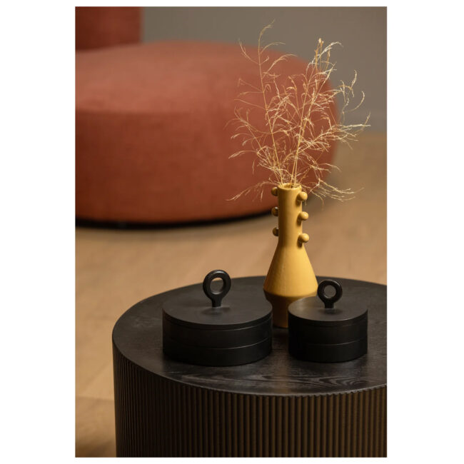 WIRA DECORATION STORAGE JAR MANGO WOOD BLACK 13X13X12CM - Image 4