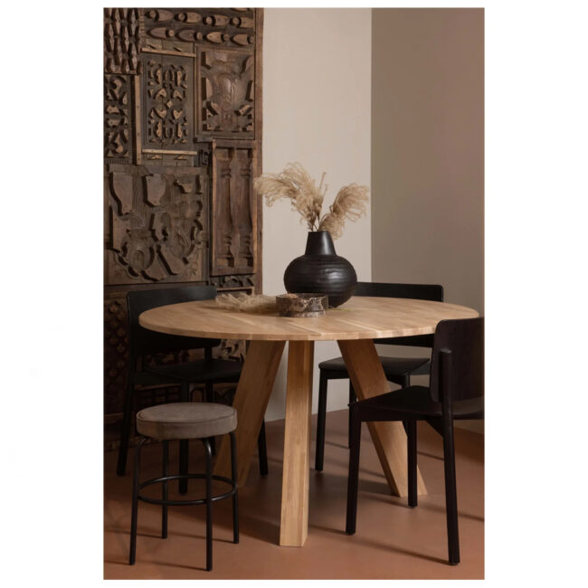RHONDA DINING TABLE OAK NATURAL 129X129X75CM - Image 4