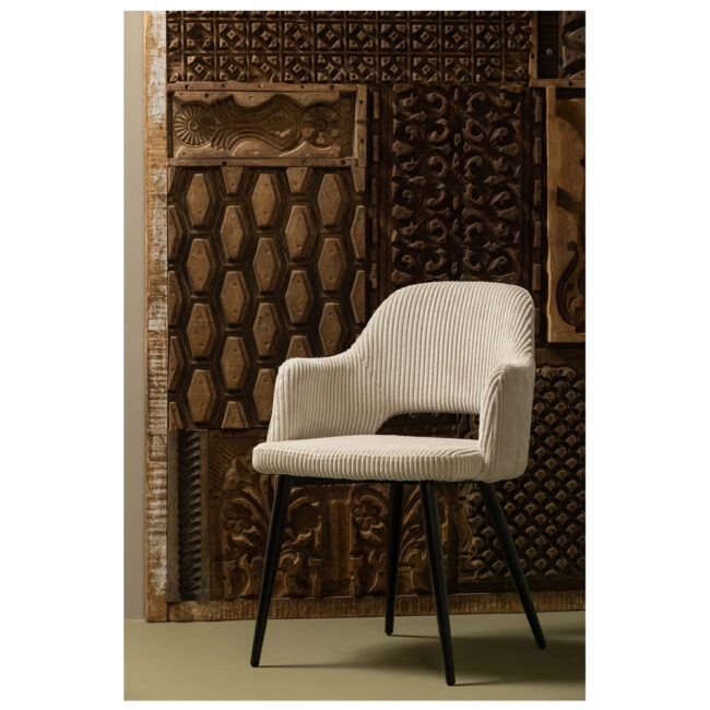 FERDY DINING CHAIR WITH ROUGH RIB PEARL 56X58X82CM - Image 6