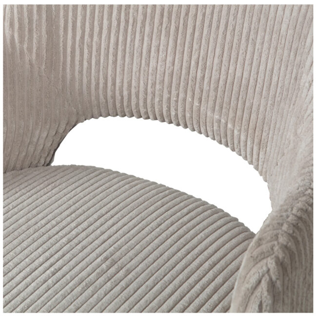 FERDY DINING CHAIR WITH ROUGH RIB PEARL 56X58X82CM - Image 4