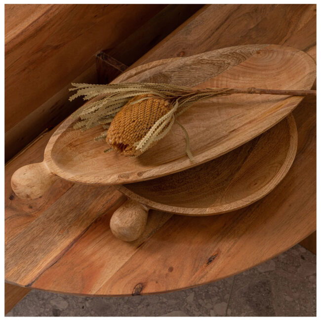 SEEMLY DECORATION BOWL OVAL MANGO WOOD NATURAL 53X18X4CM - Image 3