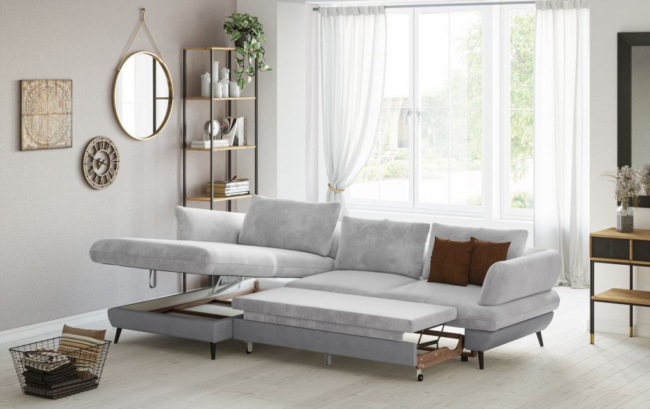 SOFA BED BALOU LEFT SIDE MIRACLE STONE 281X181X70CM - Image 4