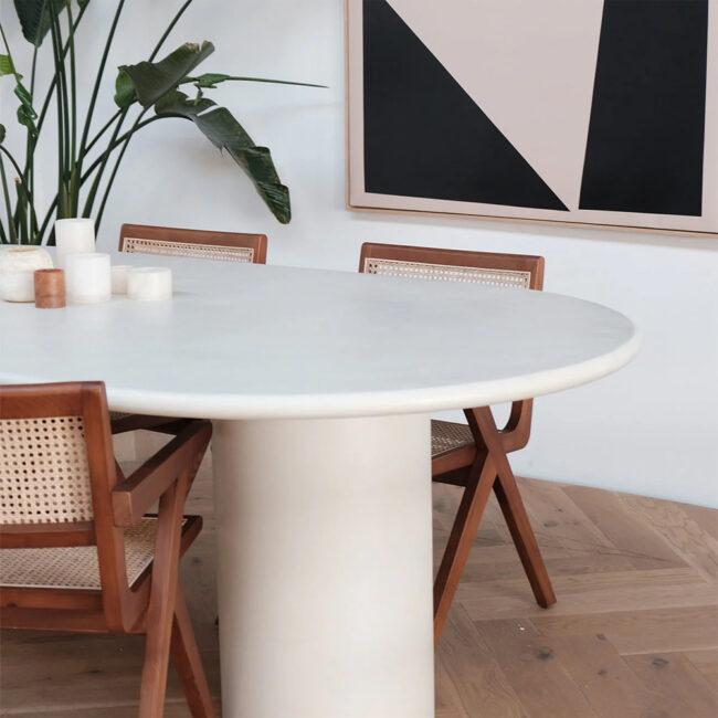 STONESKIN KIMBERLY DINING TABLE ROUND EDGE LATTE 240X120X75CM - Image 3