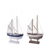 MDF SAILBOAT WITH LED WARM LIGHT ASSORTED 2 COLORS 28X8X39CM