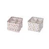 SQUARE CONTAINER KORY FABRIC ASSORTED 2 DECORS 30X30X17CM
