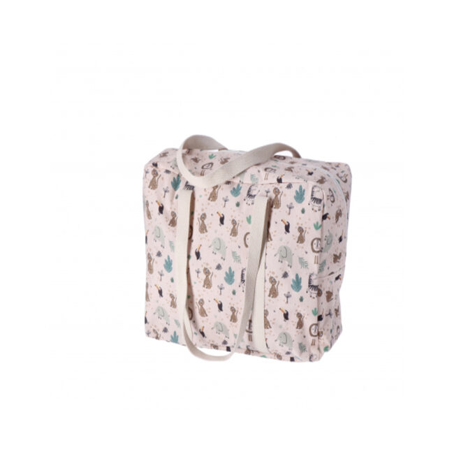 FABRIC BAG KORY WITH ZIPPER ASSORTED 2 DECORS 39.5X22X31.5CM - Image 3