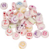 PLASTIC BEADS ALPHABET WHITE MULTICOLOR 300PCS - Image 2