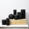 PILLAR CANDLE METALLIC DARK GREY 7X10CM - Image 2