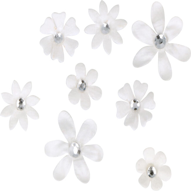 MINI PAPER FLOWERS WHITE 60PCS - Image 4