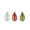 GLASS VASE ASSORTED 3 COLORS 8X6.5X11.5CM