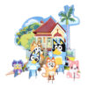 PAPER TABLE DECORATION KIT BLUEY 7 PARTS
