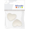 SILICONE HEART BEADS WHITE 12MM 2PCS