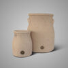 SET OF TWO PLANTERS TALL COULOGNE DELUXE MAJESTIC BEIGE D27CM